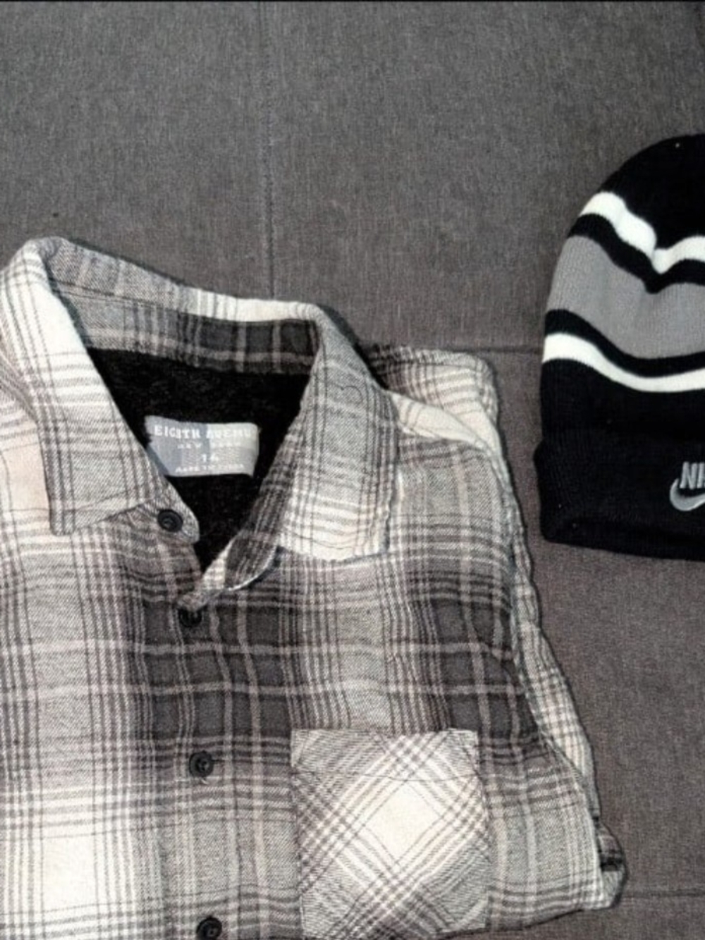 Boys Gray Plaid Button-Up Shirt